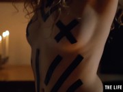 Watch as this horny girl strokes her pussy to an intense orgasm 3/16