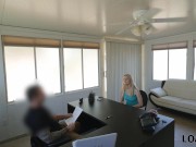 LOAN4K. Blonde cutie cant pay rent so she goes to the bank for a loan 3/16