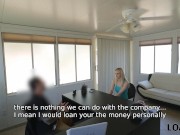 LOAN4K. Blonde cutie cant pay rent so she goes to the bank for a loan 4/16
