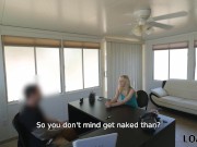 LOAN4K. Blonde cutie cant pay rent so she goes to the bank for a loan 6/16