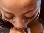 Throat baby gobbling hood dick while guest are downstairs {[Thanksgiving Special]} (POV top view) 15/16