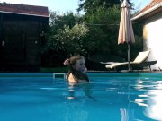 Marfa is cute shy Russian pornstar who gets naked in the pool 10/16