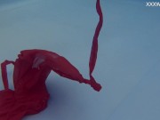 Marfa is cute shy Russian pornstar who gets naked in the pool 15/16