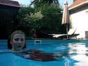 Marfa is cute shy Russian pornstar who gets naked in the pool 9/16