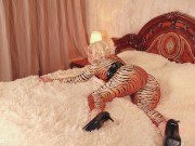 Beautiful hot blonde MILF doing selfies in spandex catsuit - FemDom ignoring video Arya Grander 5/16