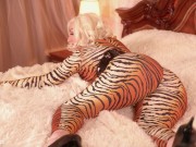 Beautiful hot blonde MILF doing selfies in spandex catsuit - FemDom ignoring video Arya Grander 9/16