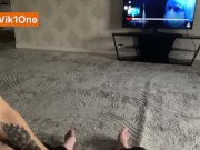 Movie watching ended with deepthroat and facial 3/16