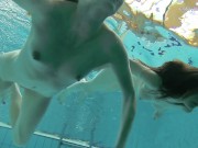 Horny Russians swimming naked and touching bodies 9/16