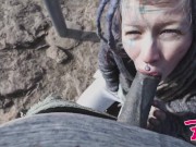 Tattoo Couple Get Catched While Having Sex On A Ruine - Pov, Split Tounge Bj, Punk, Goth 12/16