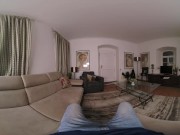Couch Sex with Tattooed Brunette in VR 1/16