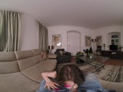 Couch Sex with Tattooed Brunette in VR 7/16