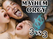 Intense Alternative Group Sex - 3 On 3 Anal Fuck - Atm, Gape, Dp, Tight Ass To Mouth, Big Dick, Big Facial -alt, goth, tattoo