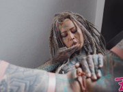 TATTOO teen in high heel ANAL stretching with big toys - ATM, big dildos, GAPE, prolapse play (goth, punk, alt porn) 12/16