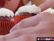 Big titted hotties have lesbian sex then masturbate together 1/16