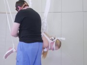 BDSM bondage teen slut analized and throat fucked in rough sex domination 15/16