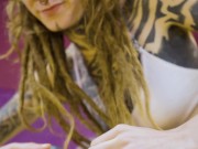 Tattooed girls lesbian play with big toys, lesbian, double penetration, ANAL gape, crazy toys, goth, punk, alternative 11/16