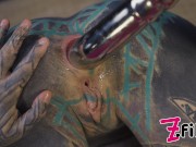 Alternative girl fucking her ANAL with BIG STEEL TOY, anal GAPES; prolapse, goth, teen, masturbation, girl solo 1/16