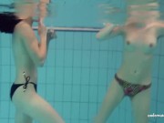 Horny babes swim nude underwater 8/16