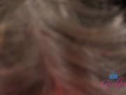 Amateur nerd Leana Lovings filmed POV blowjob/footjob and getting fucked in multiple positions 6/16