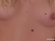 Skinny blonde hottie strips down and gets fucked in a homemade video 4/16