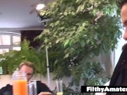 A beautiful brunette for two cock 7/16