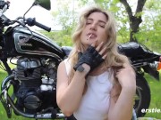 Biker Babe Plays With Her Pussy in Public 2/16