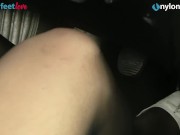 Public stockings upskirt and nylon feet 9/16