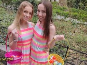 Pink Easter Bunny Makes Alexa Flexy Orgasm While Cousin Kate Quinn Watches