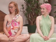 Lesbian Babes Check Out Each Others Tits 7/16