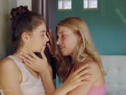 ULTRAFILMS Two hot Russian girls Freya Mayer and Alissa Foxy rubbing each other's pussies standing up 1/16