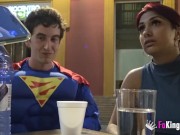 21yo babe and a Superman cosplayer! It's her porn debut :-) 6/16