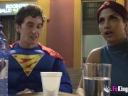 21yo babe and a Superman cosplayer! It's her porn debut :-) 7/16