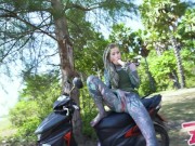 Naughty TATTOO girl ANAL masturbation outdoors - ASS play in PUBLIC, anal gape, pee, squirt, teen, prolapse, outdoors 15/16