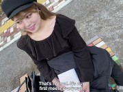 Naked and sexy amateur Japan girl shows stranger her shaved pussy in love hotel in Tokyo 5/16