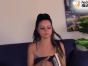 Hot redhead teen stays barefoot all the time to give you a hardon. She will keep ignoring you, but her feet and toes never st 1/16