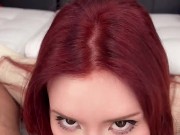 Neighbor Fucked Redhead Beauty Doggy Style After Deepthroat and Cum on Pretty Face POV 2/16