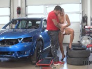RIM4K. Smoking-hot diva licks asshole of surprised car mechanic in garage 7/16
