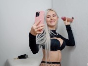 Teen slut got a huge cumshot on her face through the glory hole - Eva Elfie 6/16