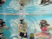 Group sex underwater with Eva Sasalka 8/16