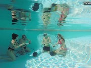 Group sex underwater with Eva Sasalka 9/16