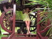 Blonde Teen In A Short Sun Dress In The Bower 11/16
