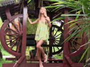 Blonde Teen In A Short Sun Dress In The Bower 2/16