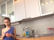 Hot Teen Masturbates Herself In The Kitchen 3/16