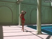 Russian pornstar hot babe Mary Kalisy strips underwater 1/16