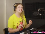 Chubby hairy lesbian Katie gets both her holes licked 1/16