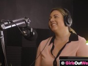 Chubby hairy lesbian Katie gets both her holes licked 2/16