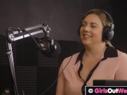 Chubby hairy lesbian Katie gets both her holes licked 3/16