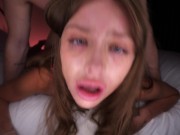 BRAIN DAMAGE! Extreme deepthroat with double facial 10/16