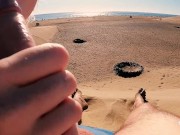 THEY SAW US! Risky blowjob & handjob at BUSY PUBLIC BEACH - 4K - Honey Tequila 12/16