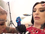 Misha gets new ink from Evilyn then they share a cock 8/16